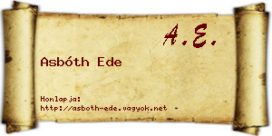 Asbóth Ede névjegykártya